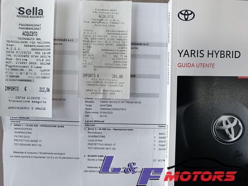 Toyota Yaris 1.5 Hybrid 5 porte TAGLIANDI CASA MADRE