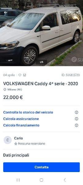 Volkswagen Caddy 1.4 TGI 7posti Business Maxi Tagliandata