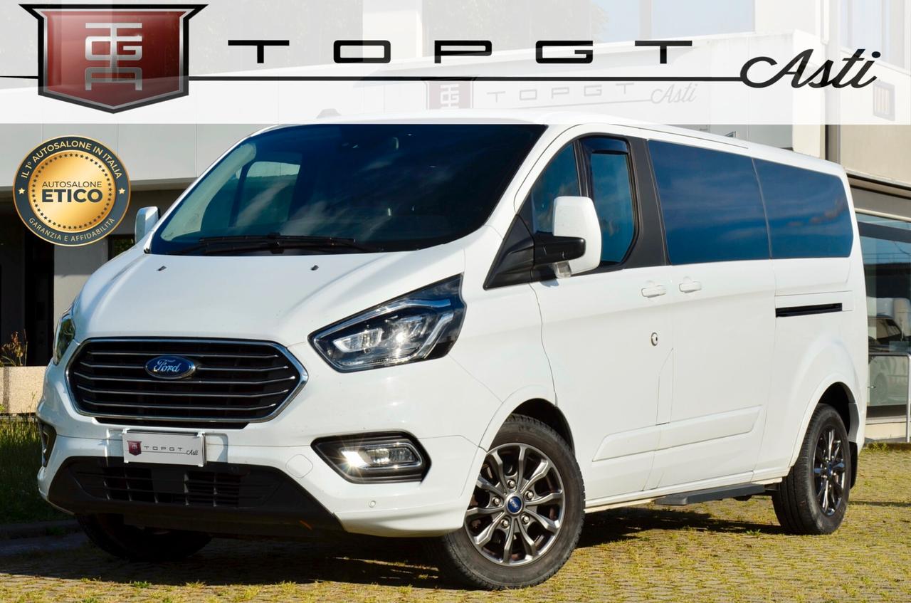 FORD TOURNEO CUSTOM 2.0 ECO HYBRID TITANIUM X 131cv 8 POSTI PASSO LUNGO, GAR. FORD 10/27, SERVICE FORD, UFF ITALIANA, GANCIO TRAINO, RETROCAMERA, PELLE, APPLE ANDROID, PERMUTE