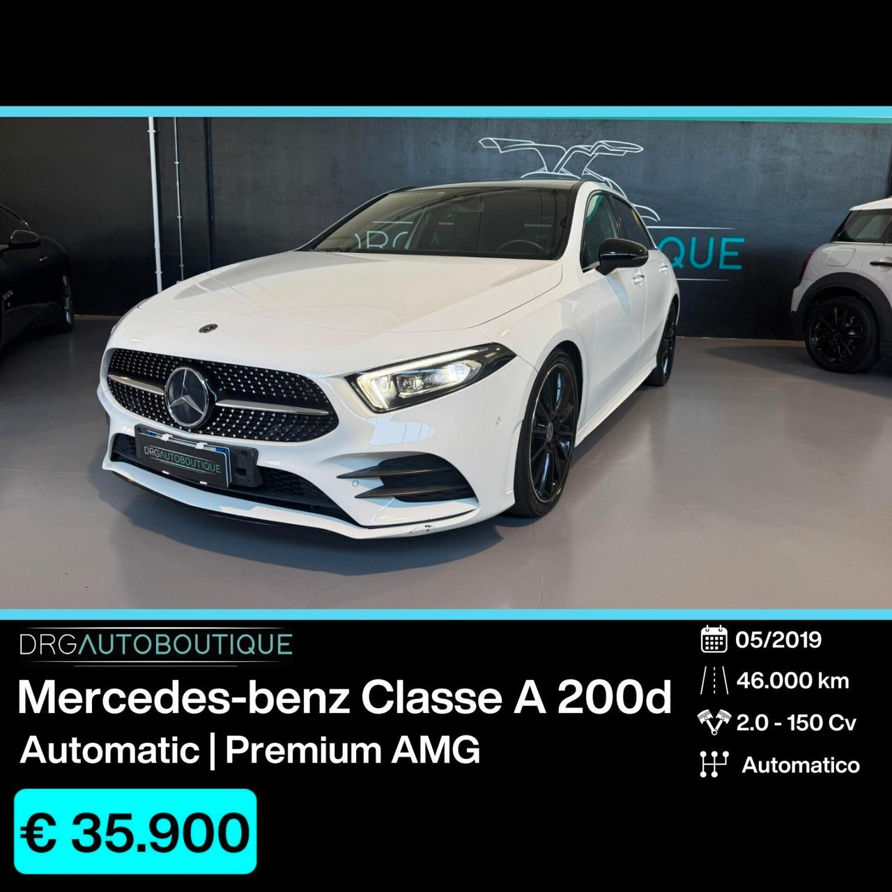 Mercedes-benz A 200 d Automatic PremiumAMG/19'/TETTO/NIGHT/MULTIBEAM