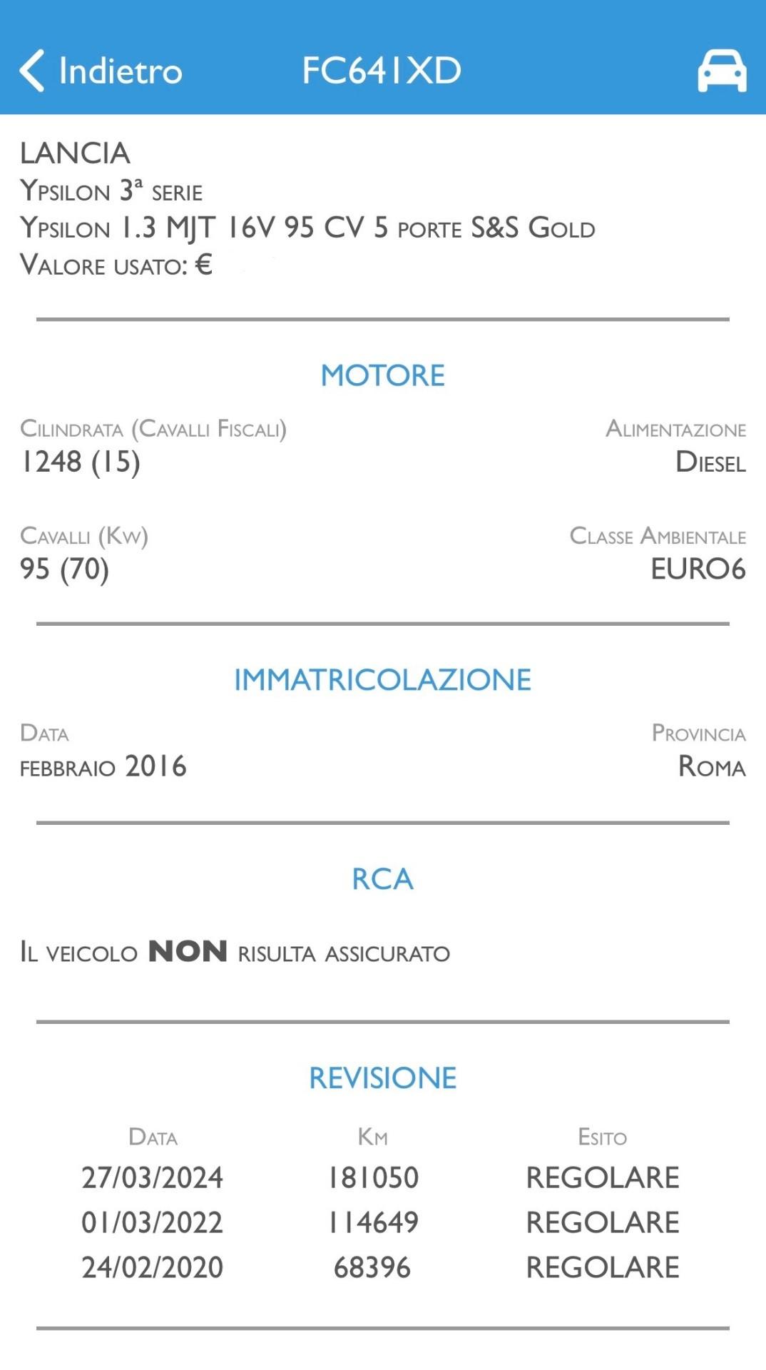 Lancia Ypsilon 1.3 Mjt 95 Cv 5P. Platinum - 2016