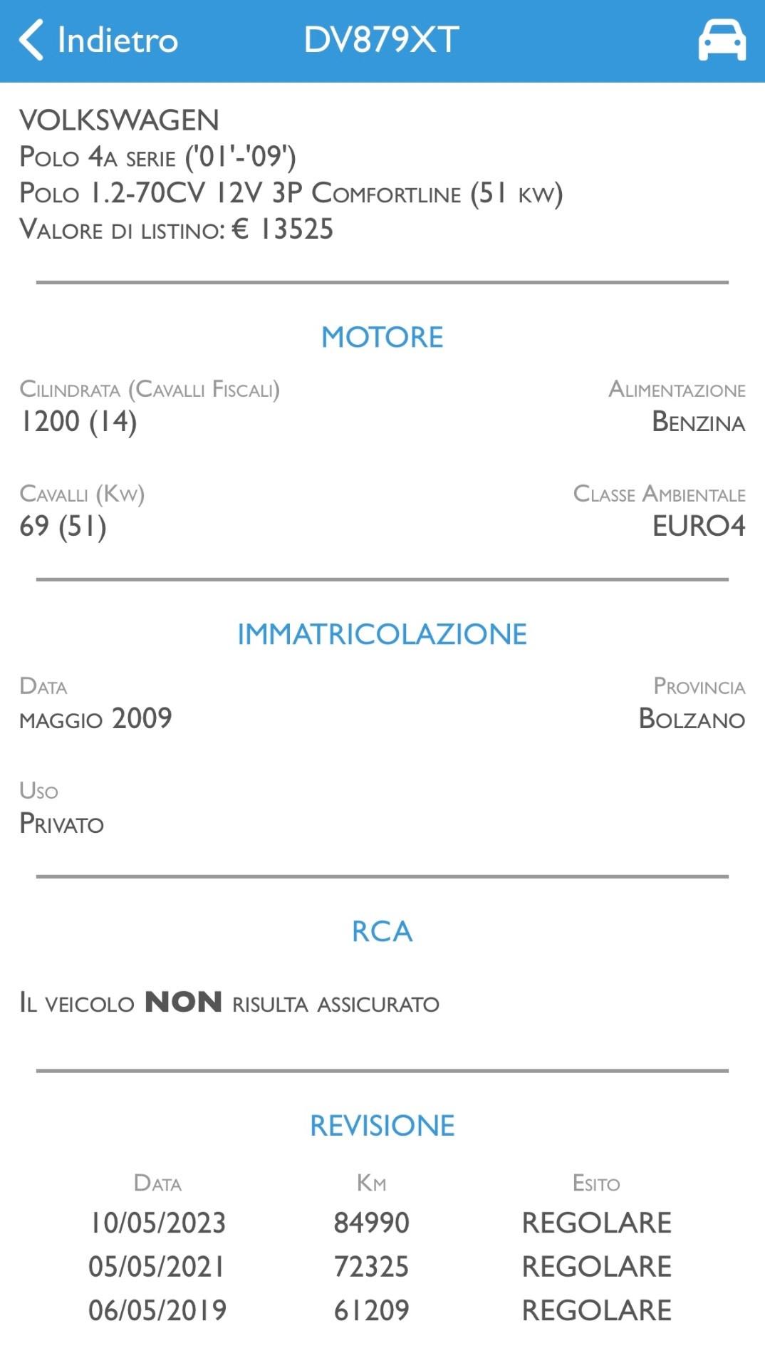 Volkswagen Polo 1.2/70CV 12V 5p. UNICO PROP