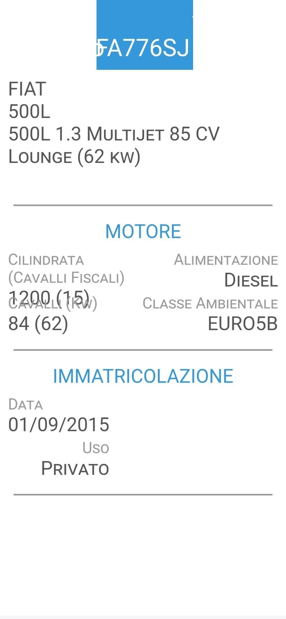 FIAT 500L 1,3 M.JET-UNICA PROPRIETARIA-3 REVISIONI