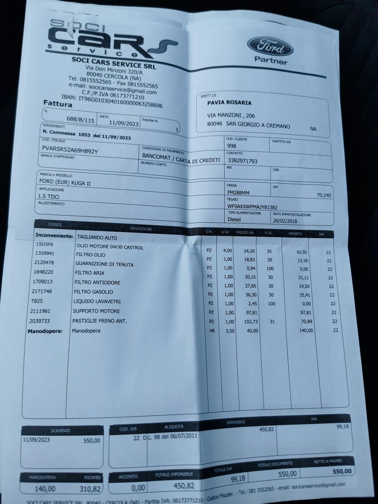 Ford Kuga 1.5 TDCI 120cv S&S 2WD Titanium