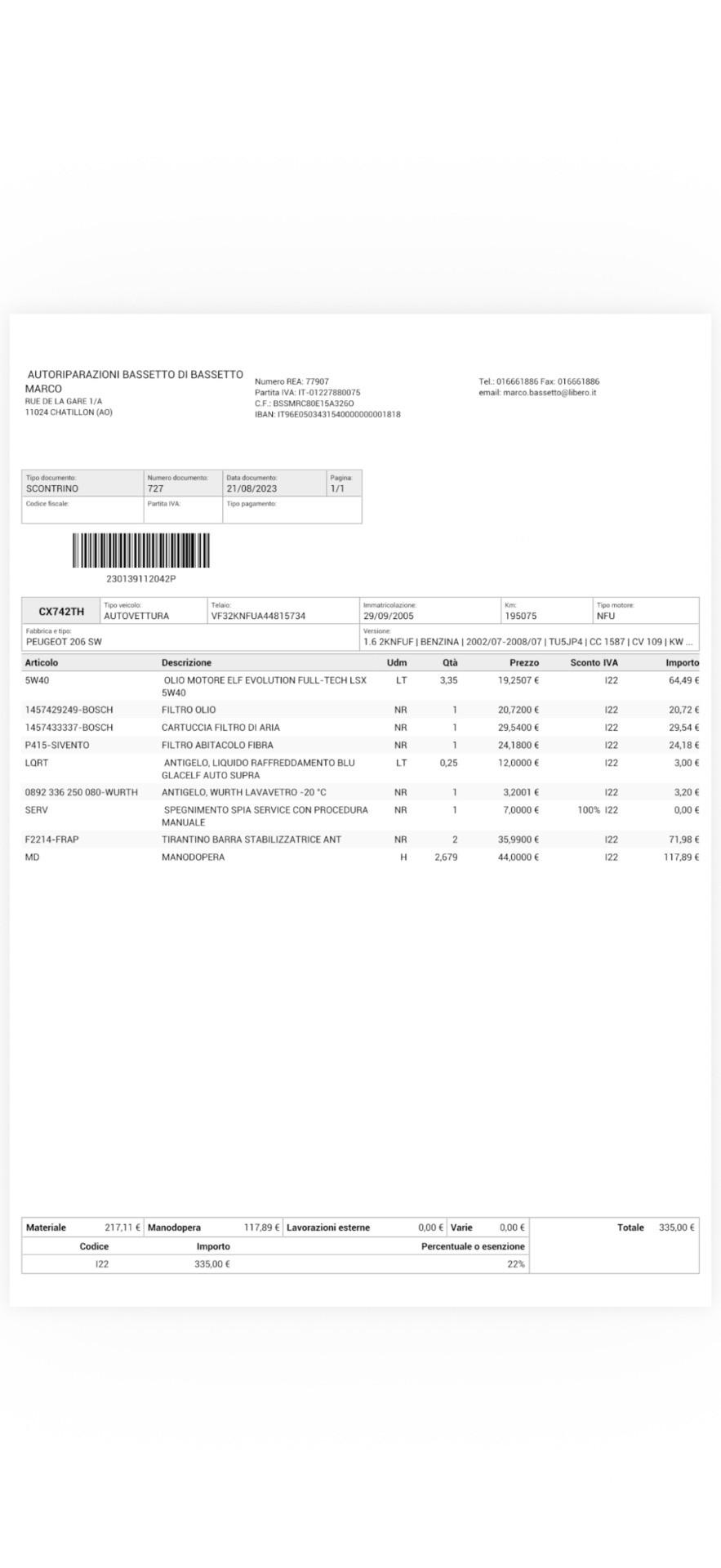 Peugeot 206 1.6 16V 5p. XS Line