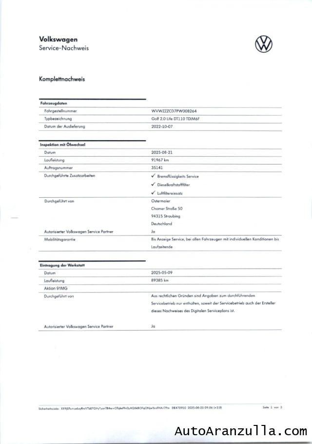 VOLKSWAGEN Golf 8 2.0 TDI 150CV SCR Life Navi - Virtual Cockpit