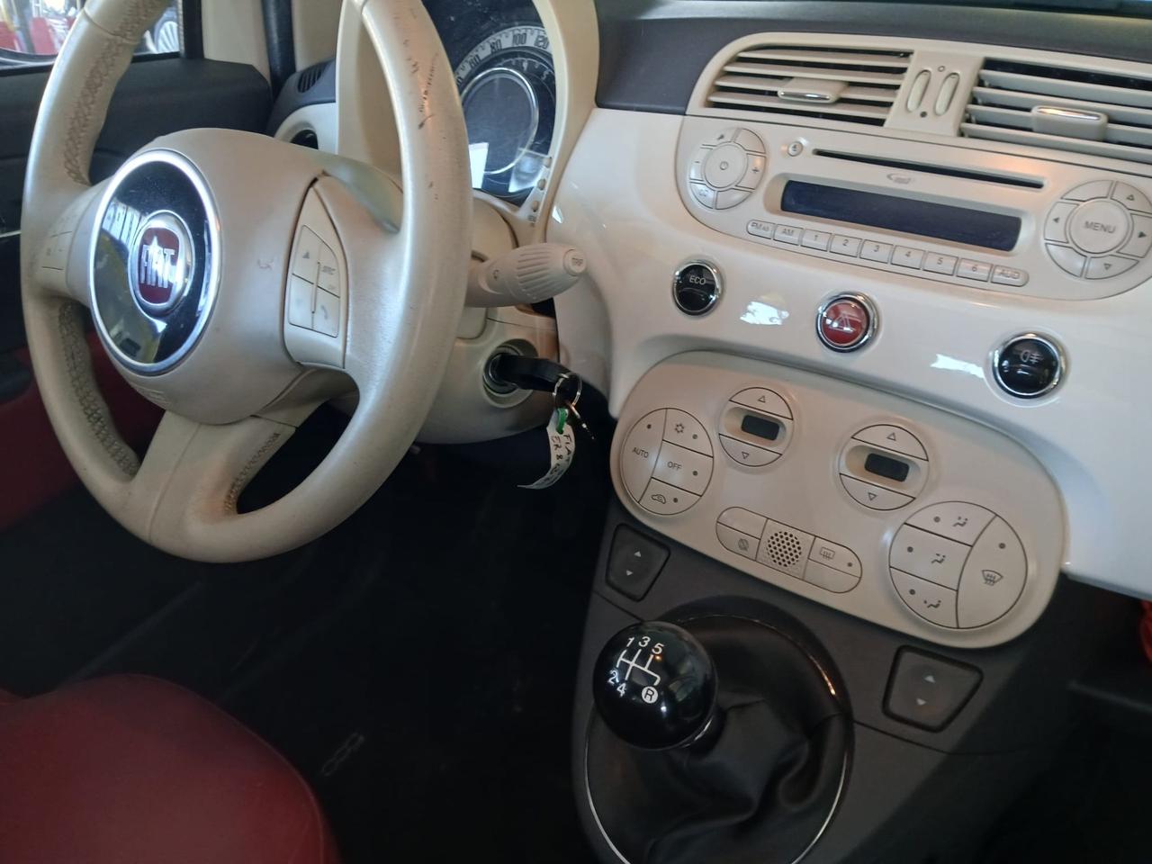 Fiat 500 C 0.9 TwinAir Turbo Lounge cabrio pelle rossa full