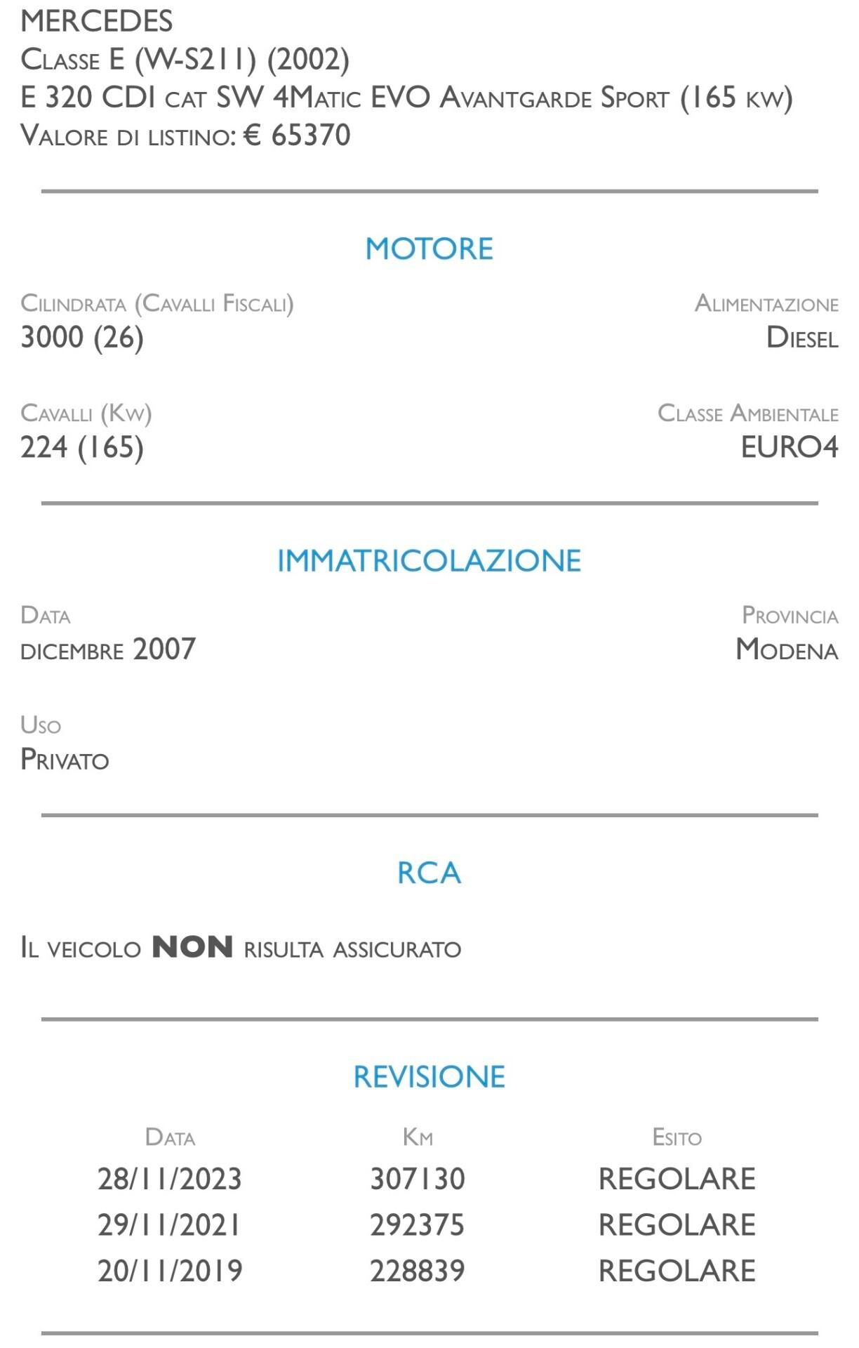 Mercedes-benz E 320 CDI cat S.W. 4Matic EVO Avantgarde Sport