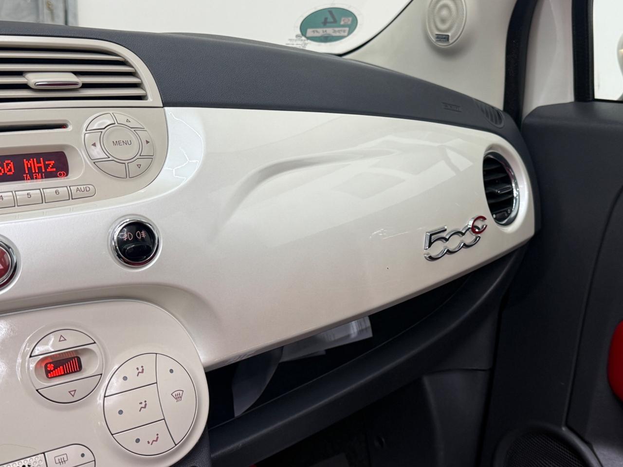 Fiat 500 1.4 16V Lounge Pelle rossa Bianco perla