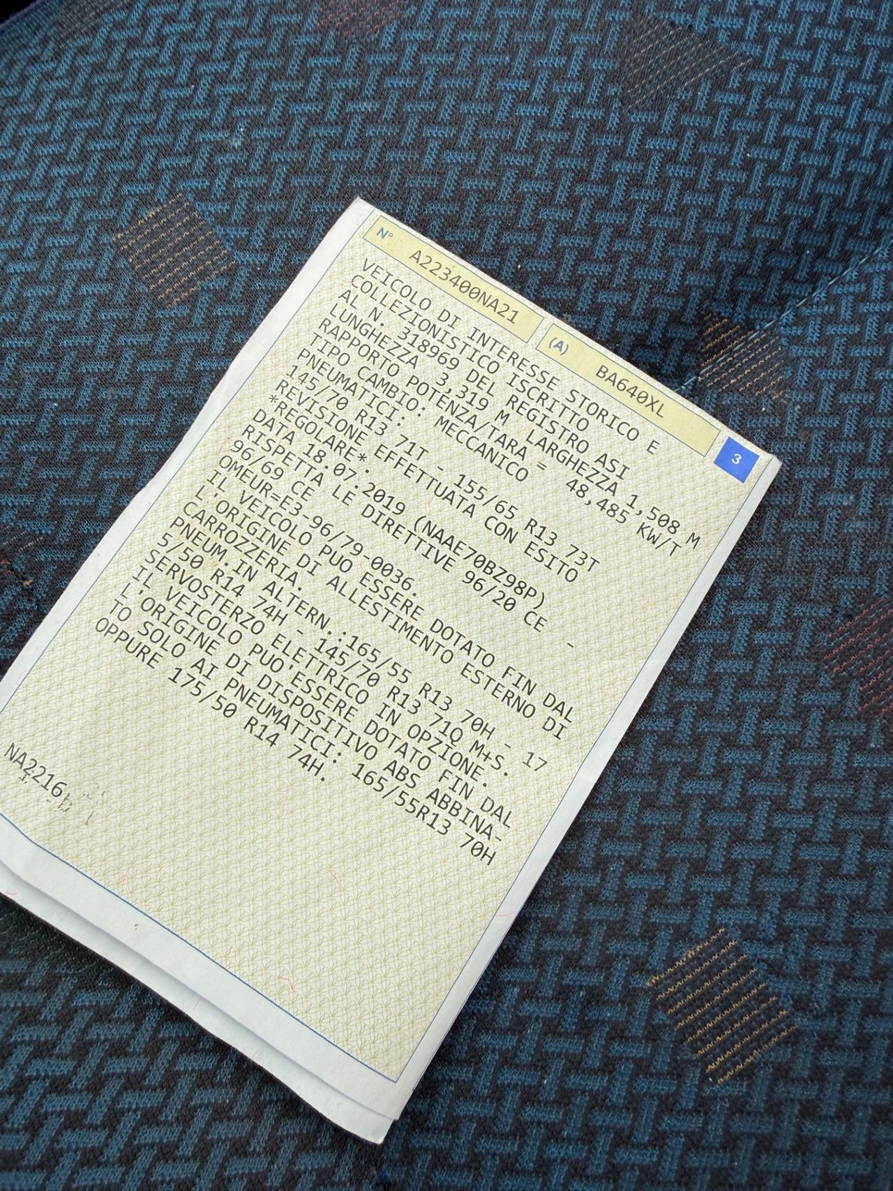 Fiat Seicento 1.1benz Clima Idroguida D’epoca iscritta ACI