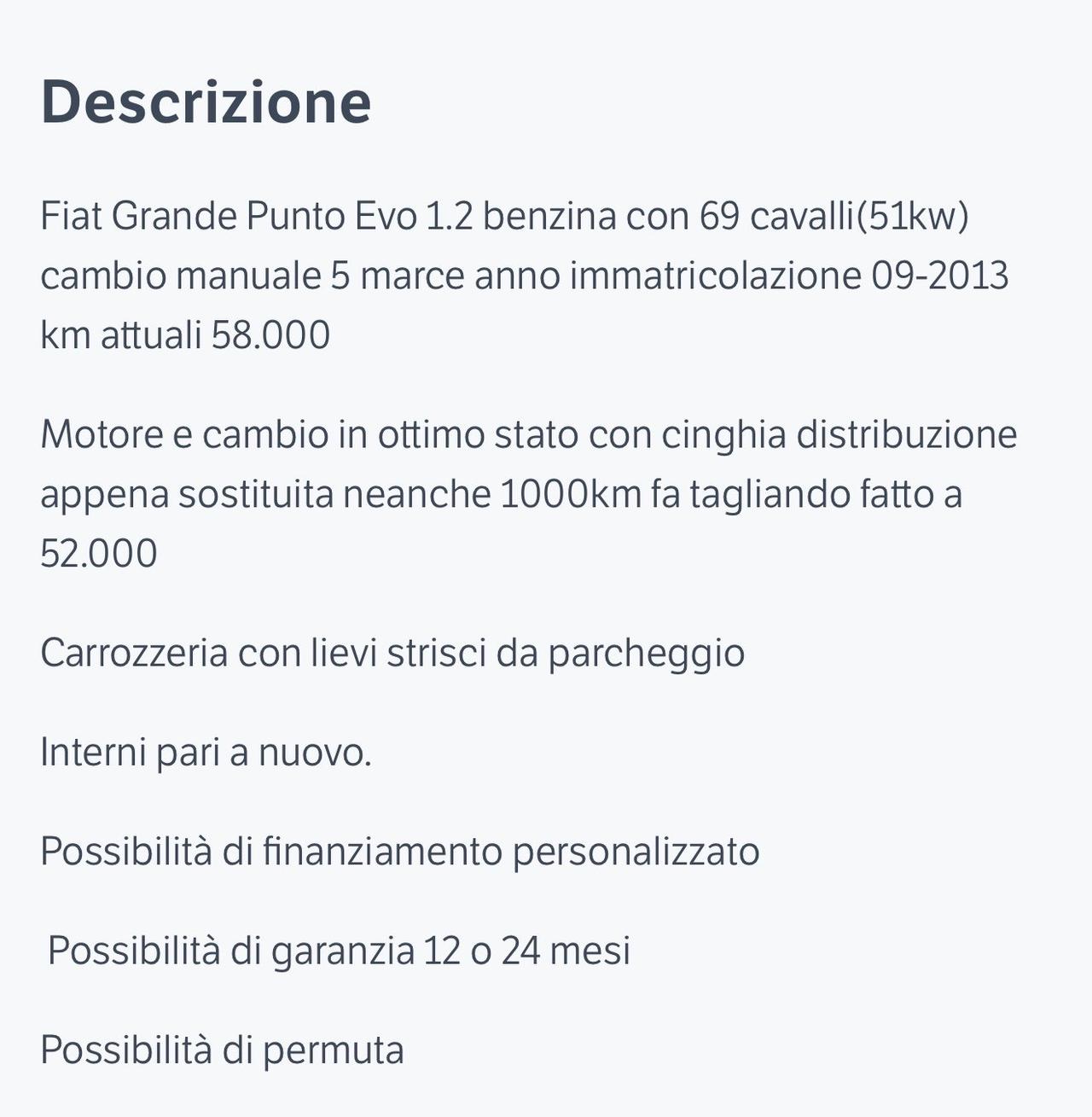 Fiat Grande Punto 1.2 5 porte 50.000km