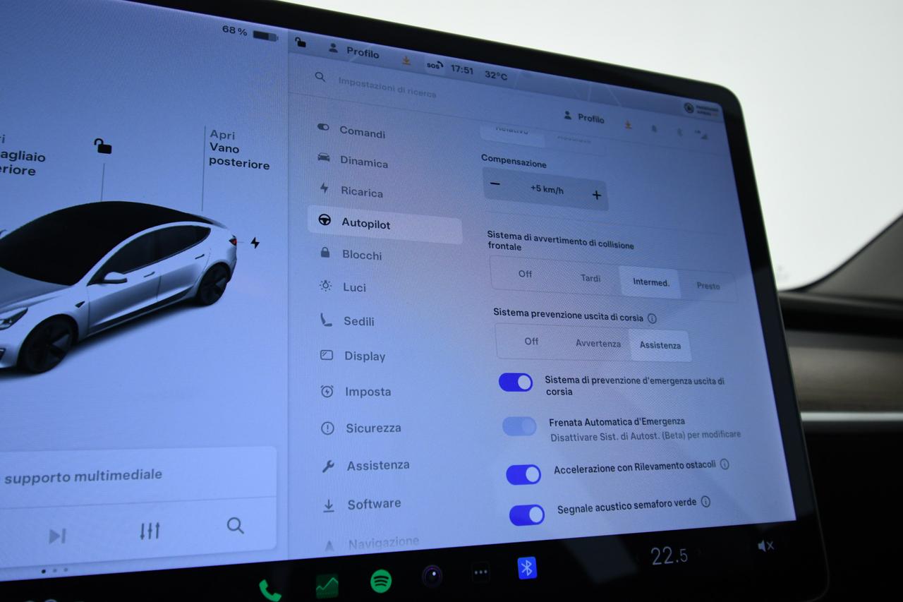 TESLA Model 3 Long Range Dual Motor awd PILOTA AUTOMATCO+PELLE+C18"