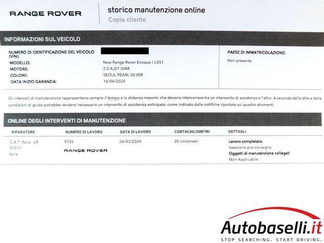 LAND ROVER Range Rover Evoque 2.0D MHEV 163CV IBRIDA AWD AUTO S RESTYLING
