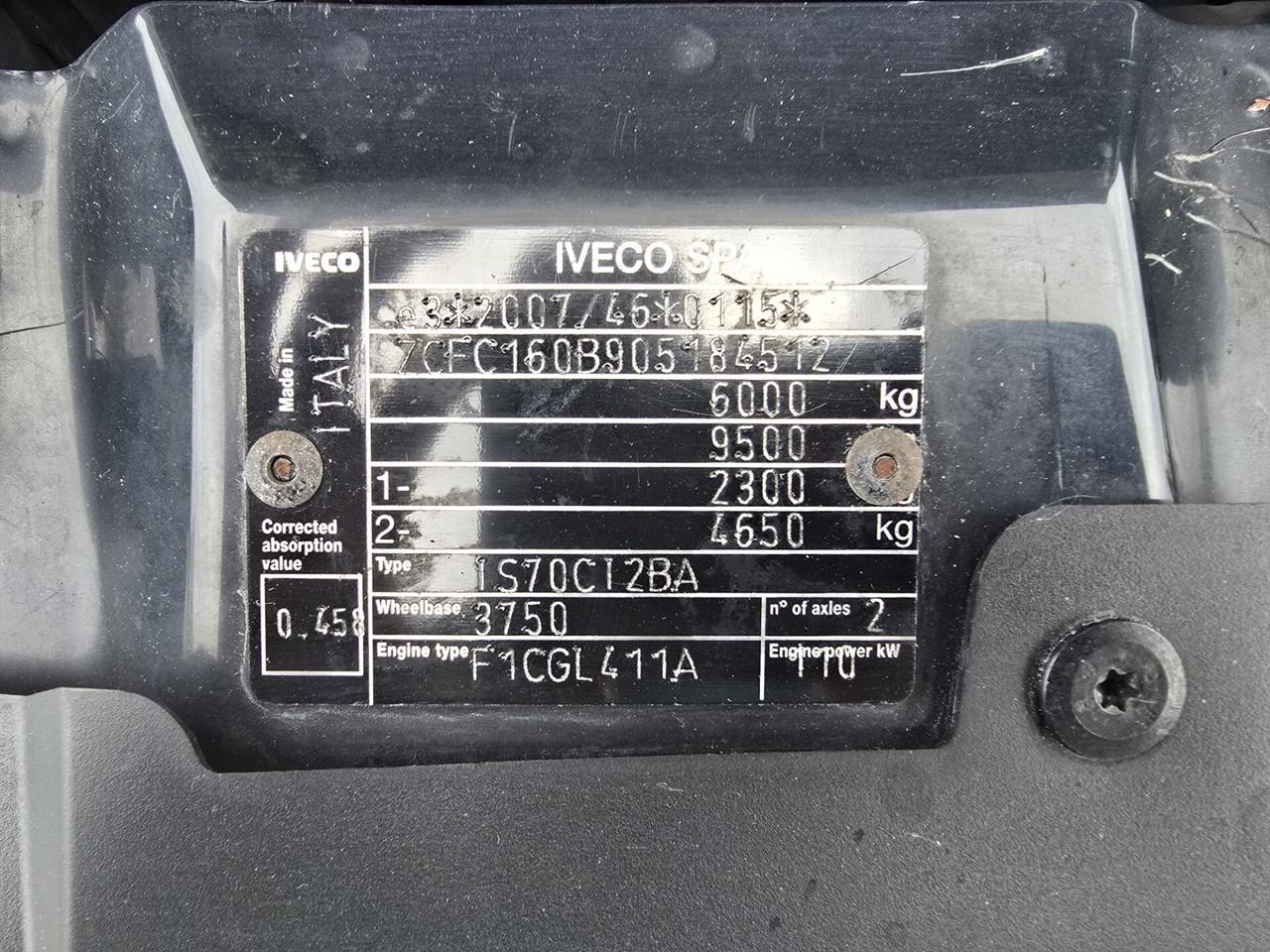 IVECO DAILY 60C15 GRUPPO CELLA FRIGO STRADA RETE RIF:1825