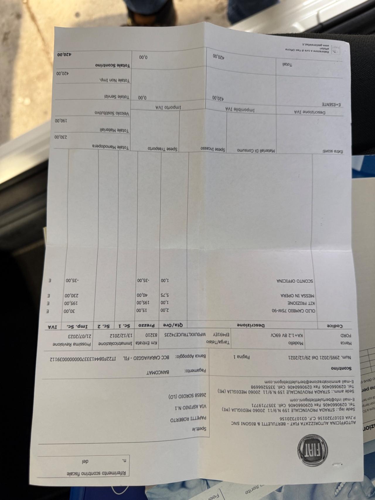 Ford Ka Ka+ 1.2 8V 69CV Titanium CINGHIA NUOVA