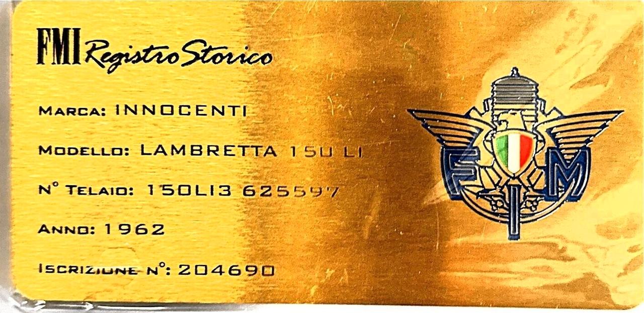 Lambretta 150 '62: Un Pezzo di Storia Italiana Tg. Oro 6000km