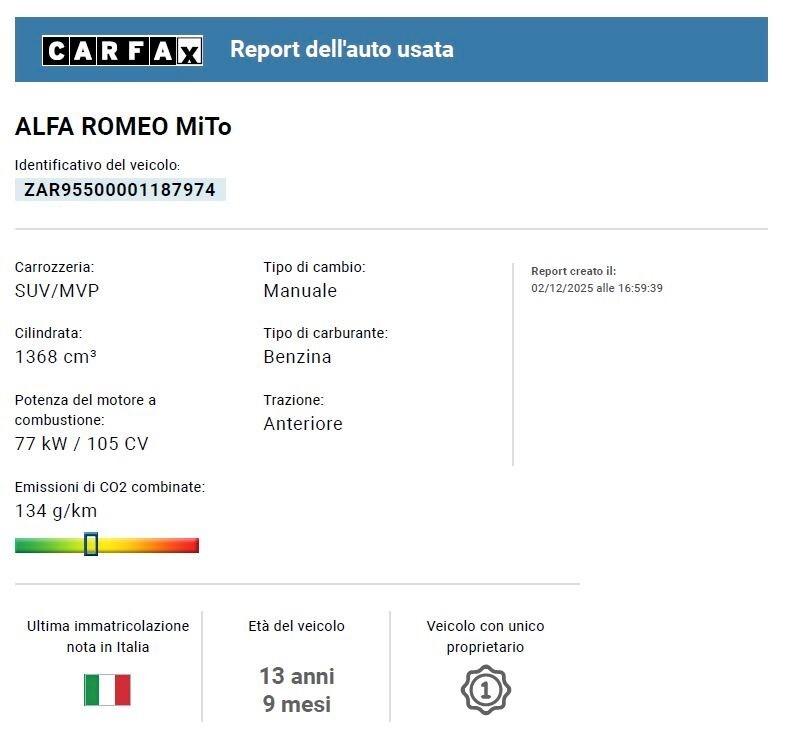 Alfa Romeo MiTo 1.4 105 CV Distinctive Sport Pack