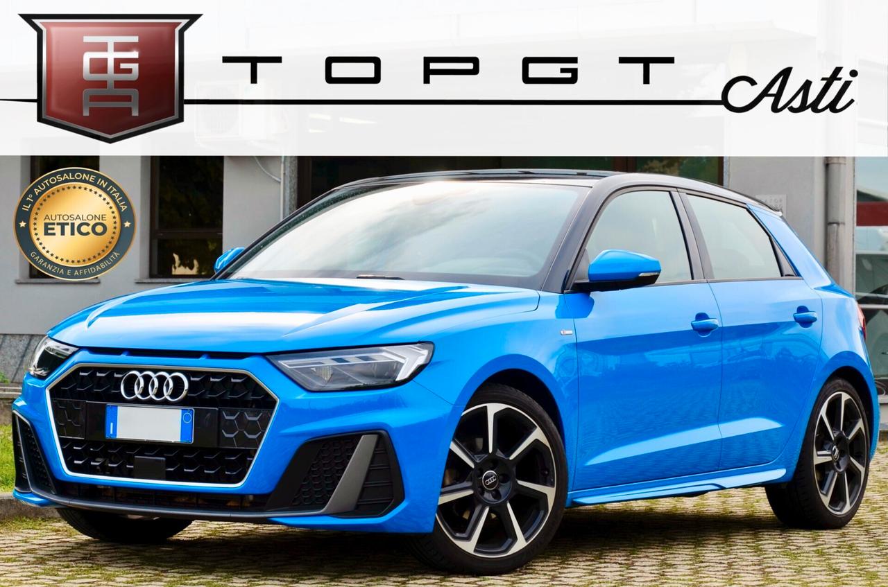 AUDI A1 SPB 30 1.0 TFSI S-LINE INT+EXT 116cv S-TRONIC, UFF ITALIANA, SERVICE CON FATTURE, EURO 6D, APPLE ANDROID, FARI LED, 18", PERMUTE