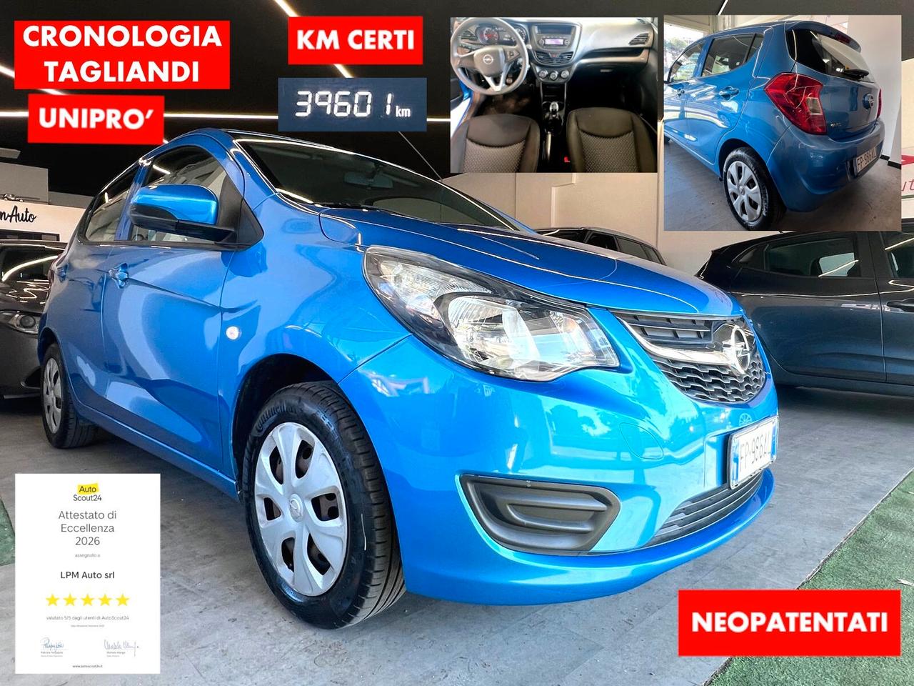 Opel Karl 1.0 75cv UNIPRO CRONOLOGIA TAGLIANDI 39.000KM CERTIFICATI !!!!
