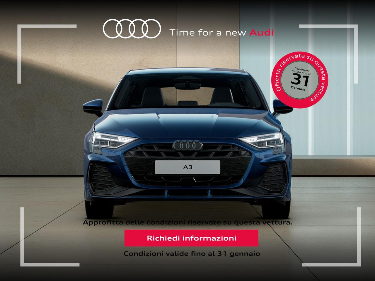 Audi A3 sportback 2.0 tdi s line edition 150cv s-tronic