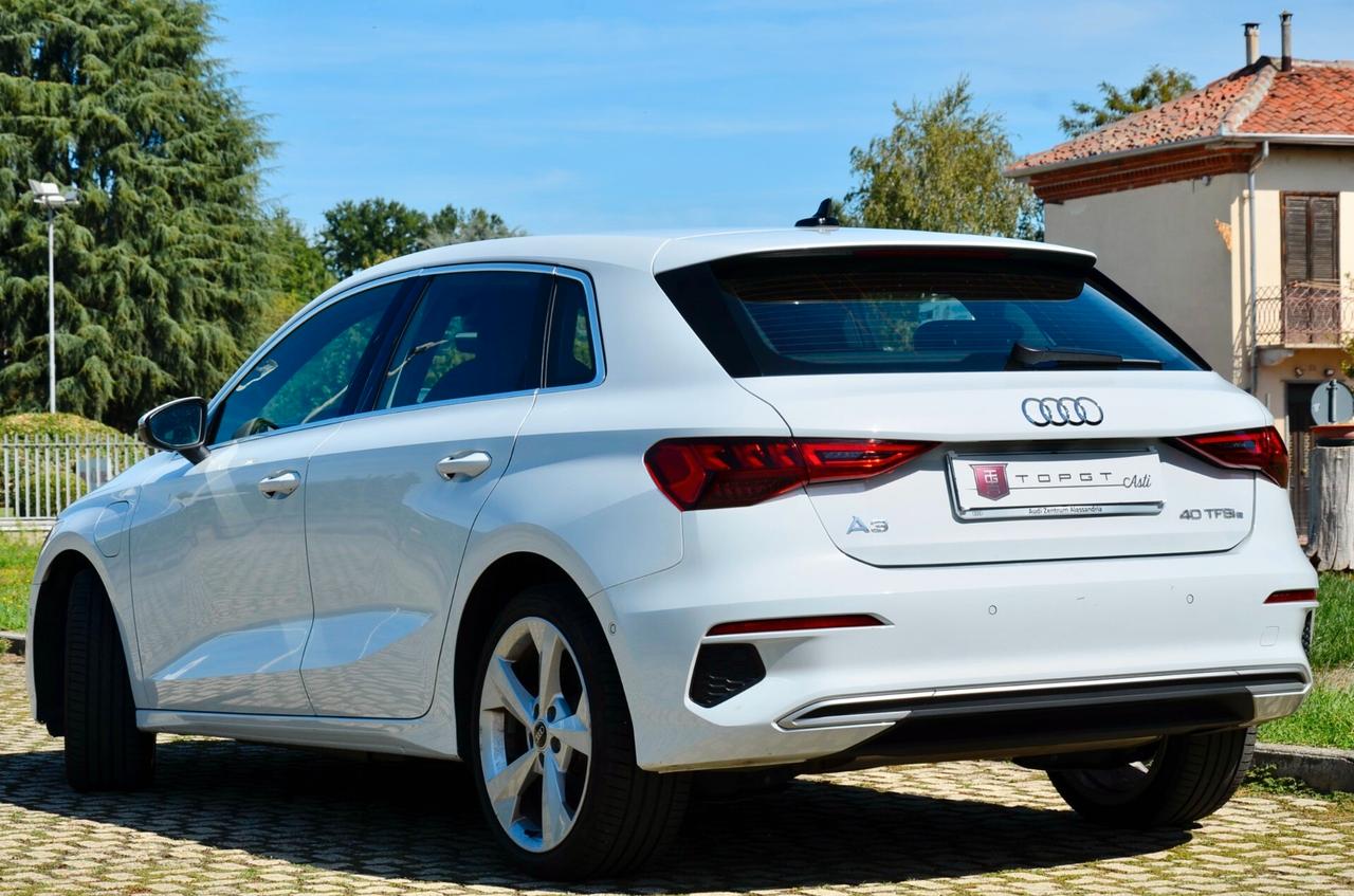 AUDI A3 SPORTBACK 40 1.4 TFSI-E PLUG-IN BUSINESS 204cv S-TRONIC, GARANZIA UFF AUDI, SERVICE AUDI, UFF ITALIANA, EURO 6D, NAVI, APPLE ANDROID, PERMUTE