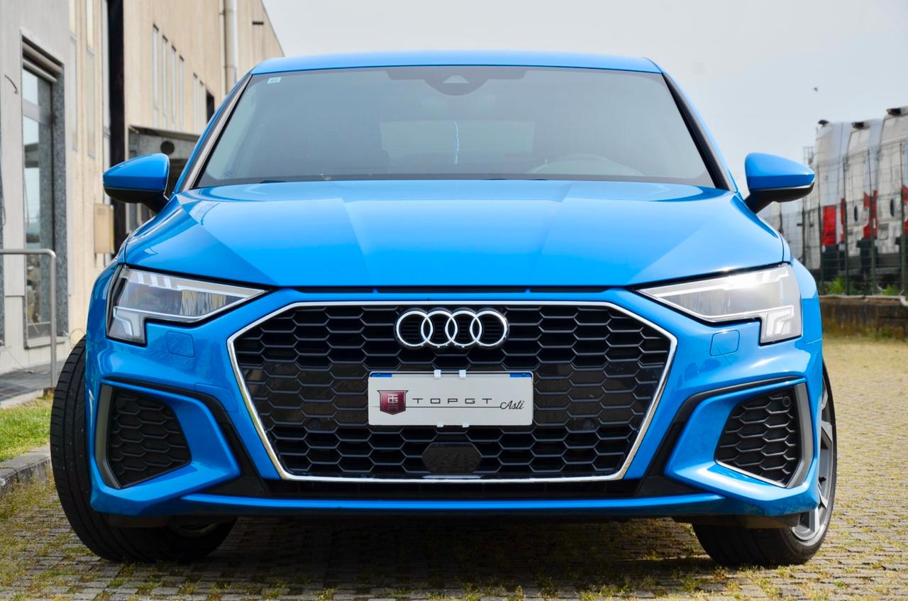 AUDI A3 SPB 30 1.0 TFSI S-LINE EDITION 110cv, UNICOPROPRIETARIO, SERVICE AUDI, UFF ITALIANA, EURO 6D, NAVI, RETROCAMERA, 18", PERMUTE