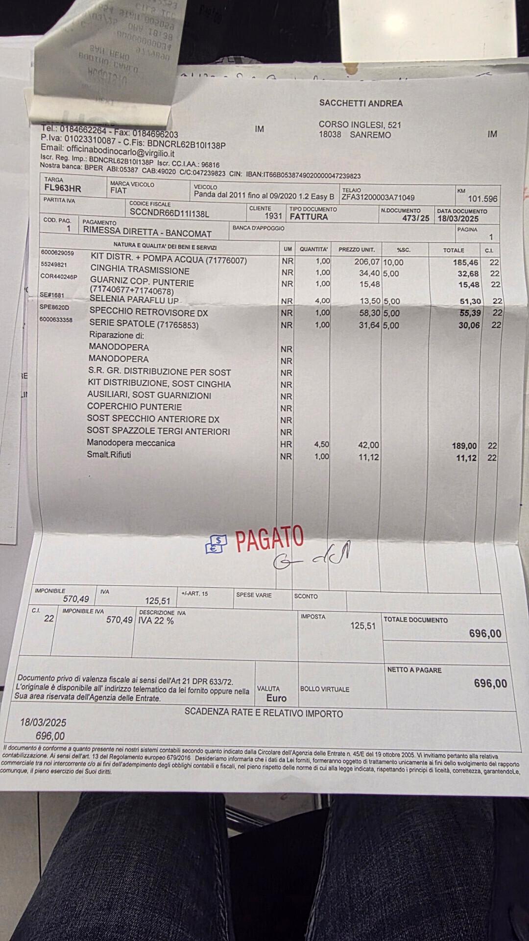 Fiat Panda 1.2 Lounge TAGLIANDATA GARANZIA 12 MESI