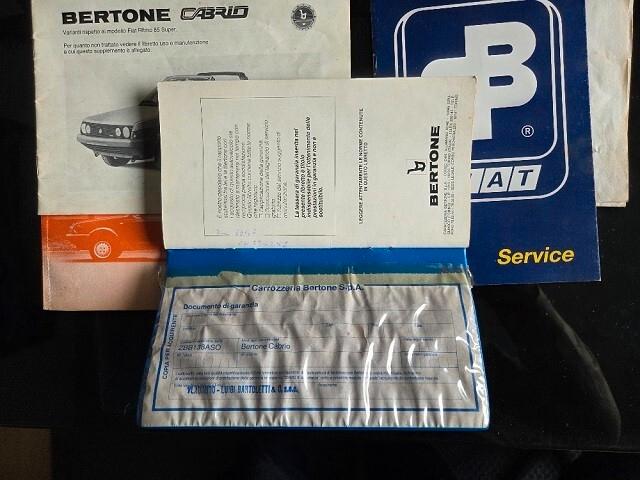 FIAT BERTONE RITMO CABRIOLET 85s PALINURO - SERVICE BOOK -