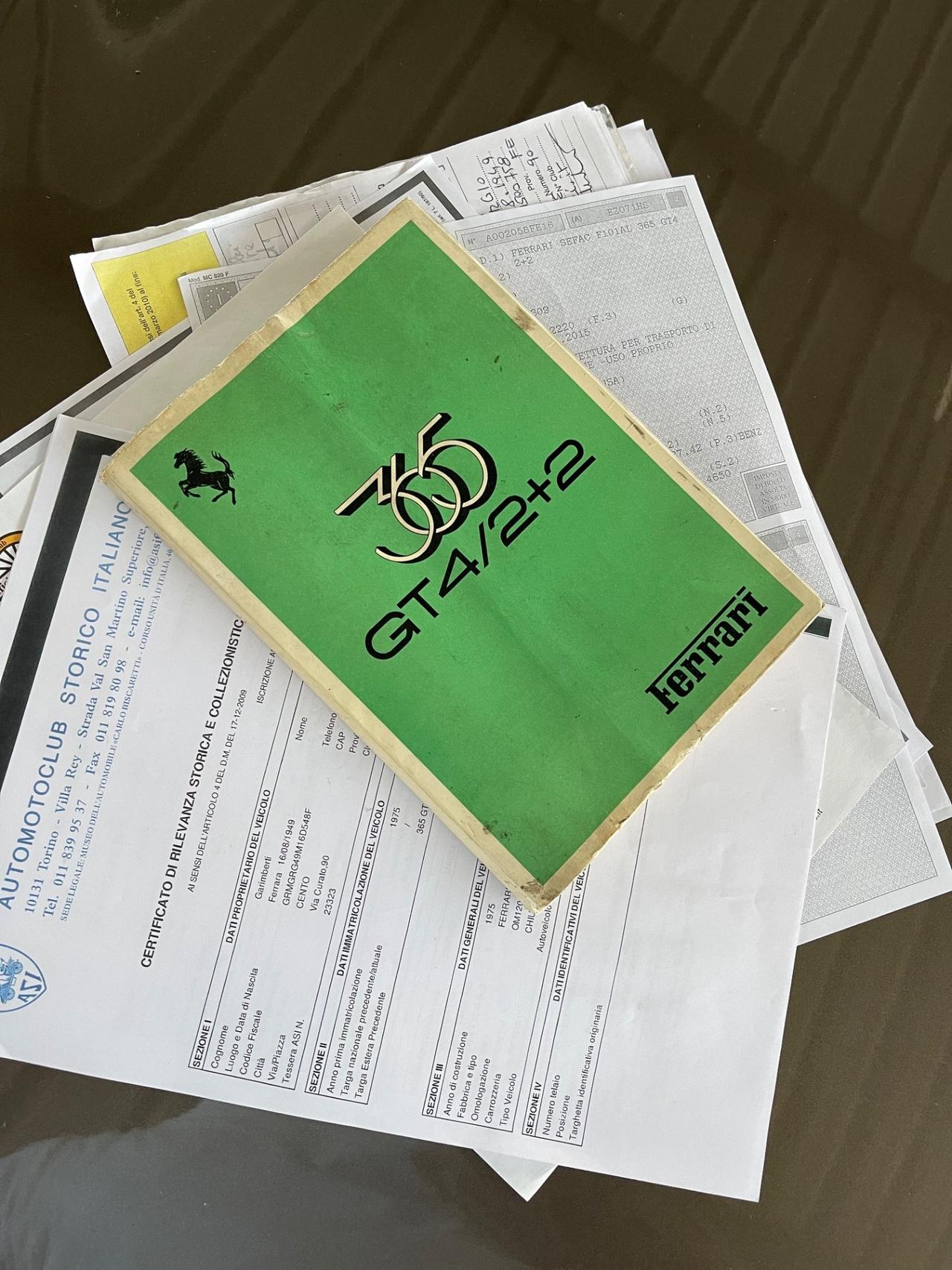 Ferrari 365 GT4 2+2 ASI Monodado PERMUTE RATE