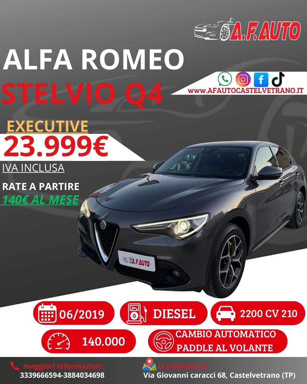 Alfa Romeo Stelvio 2.2 Turbodiesel 210 CV AT8 Q4 Executive