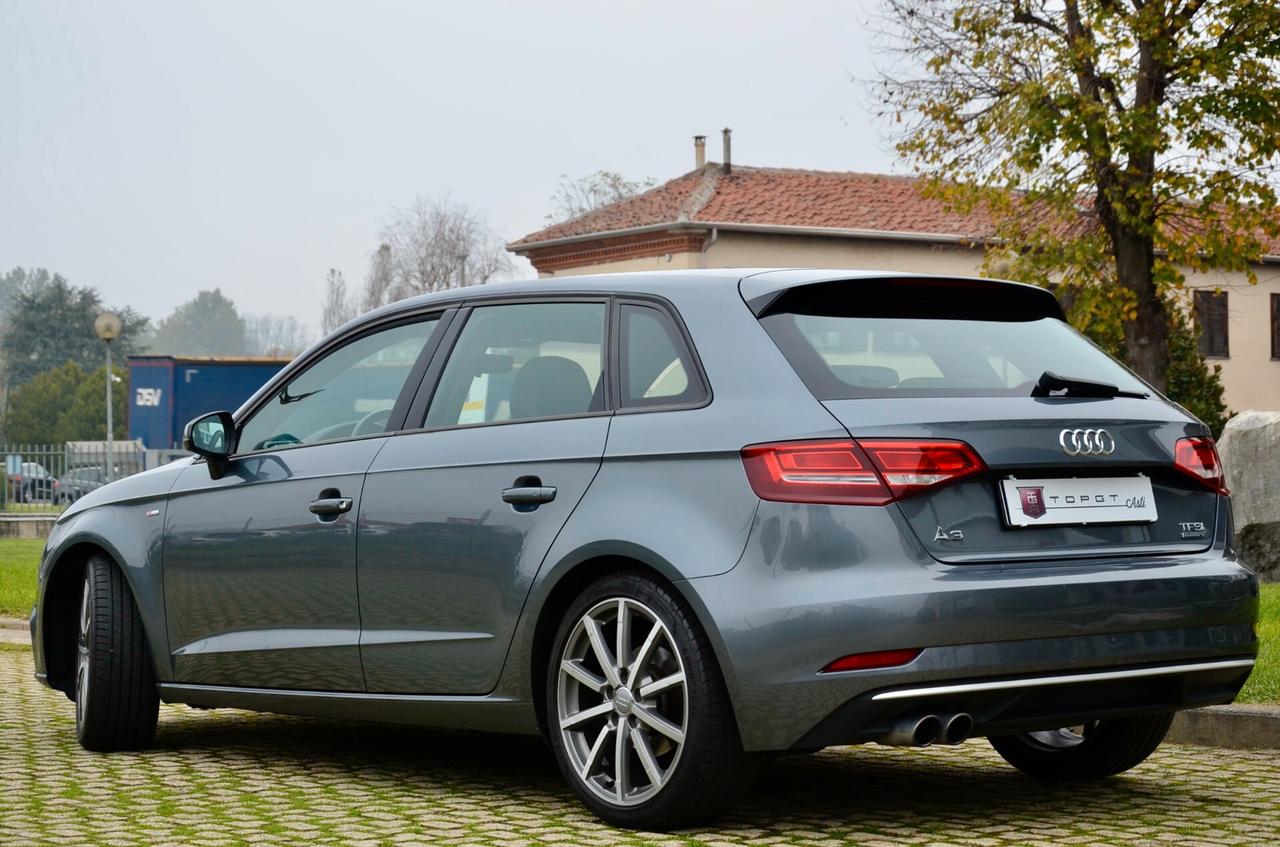 Audi A3 SPB 2.0 TFSI quattro 190cv S tronic S-LINE INTERIOR, UFF ITALIANA, EURO 6B, DRIVE SELECT, PERMUTE