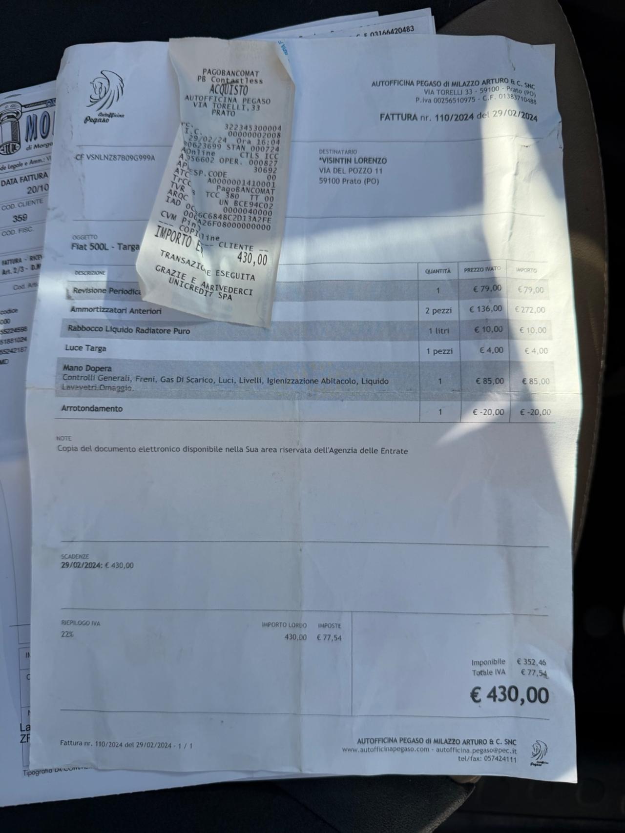 Fiat 500L - Benzina/Metano- Neopatentati-Tetto panoramico-Garanzia