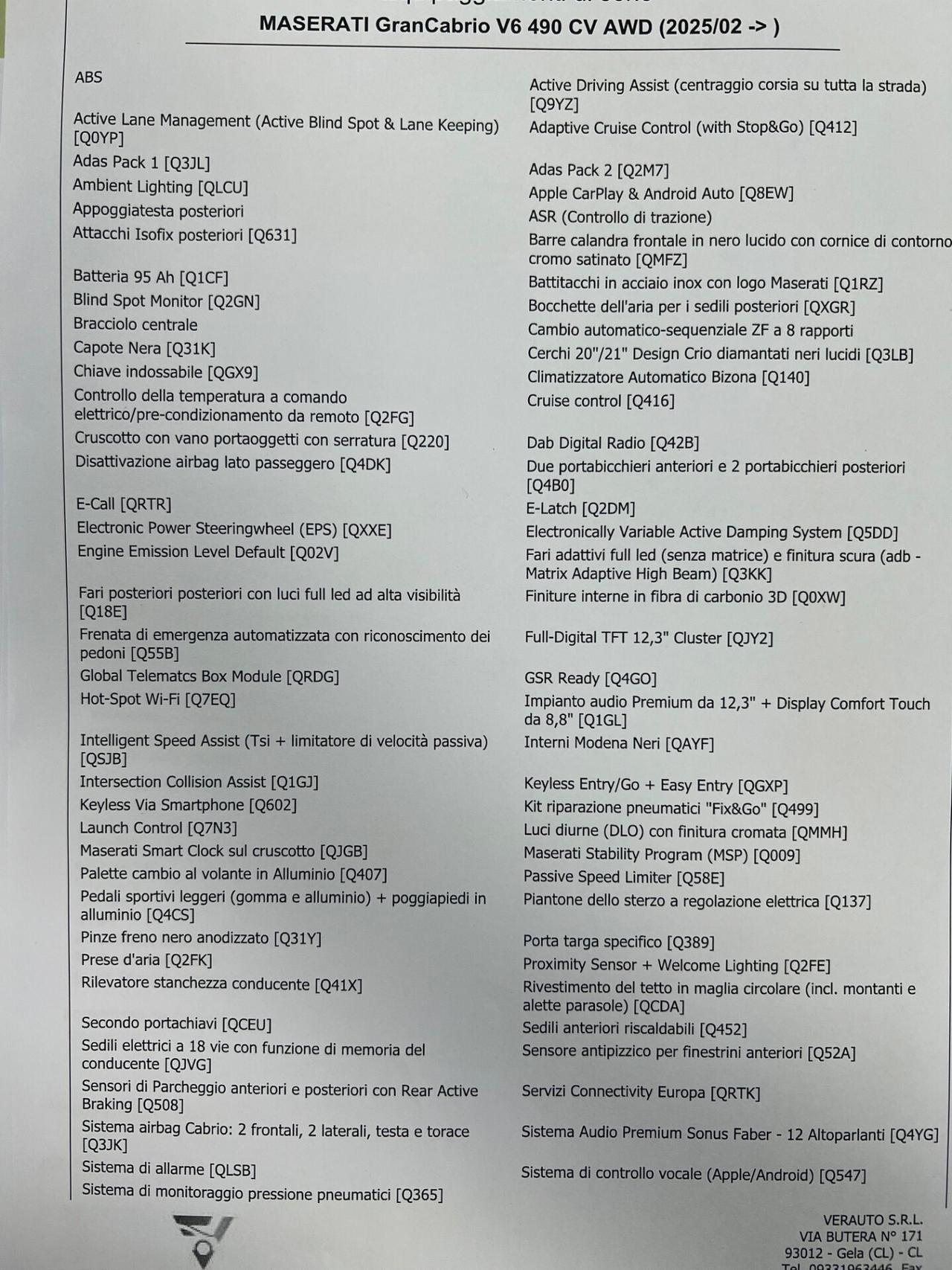 Maserati GranCabrio V6 490 CV AWD possibilità noleggio no scoring