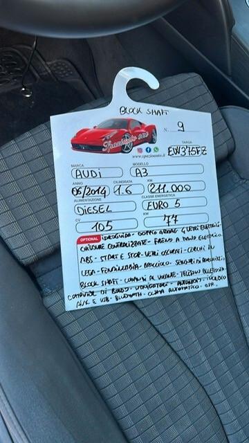 AUDI A3 SPORTBACK 1,6 DEISEL 105CV