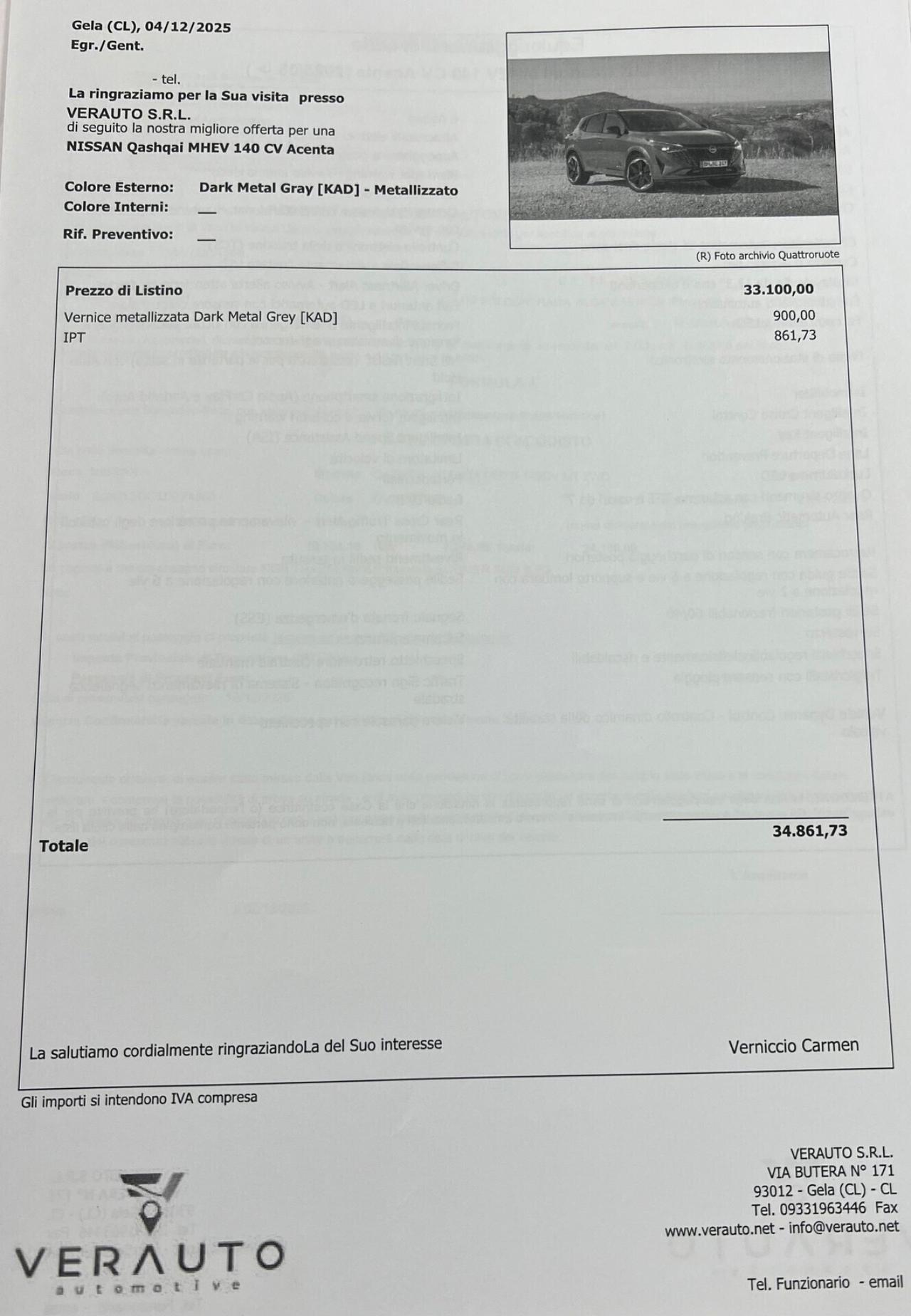 Nissan Qashqai MHEV 140 CV Acenta Super Offerta T-Stock