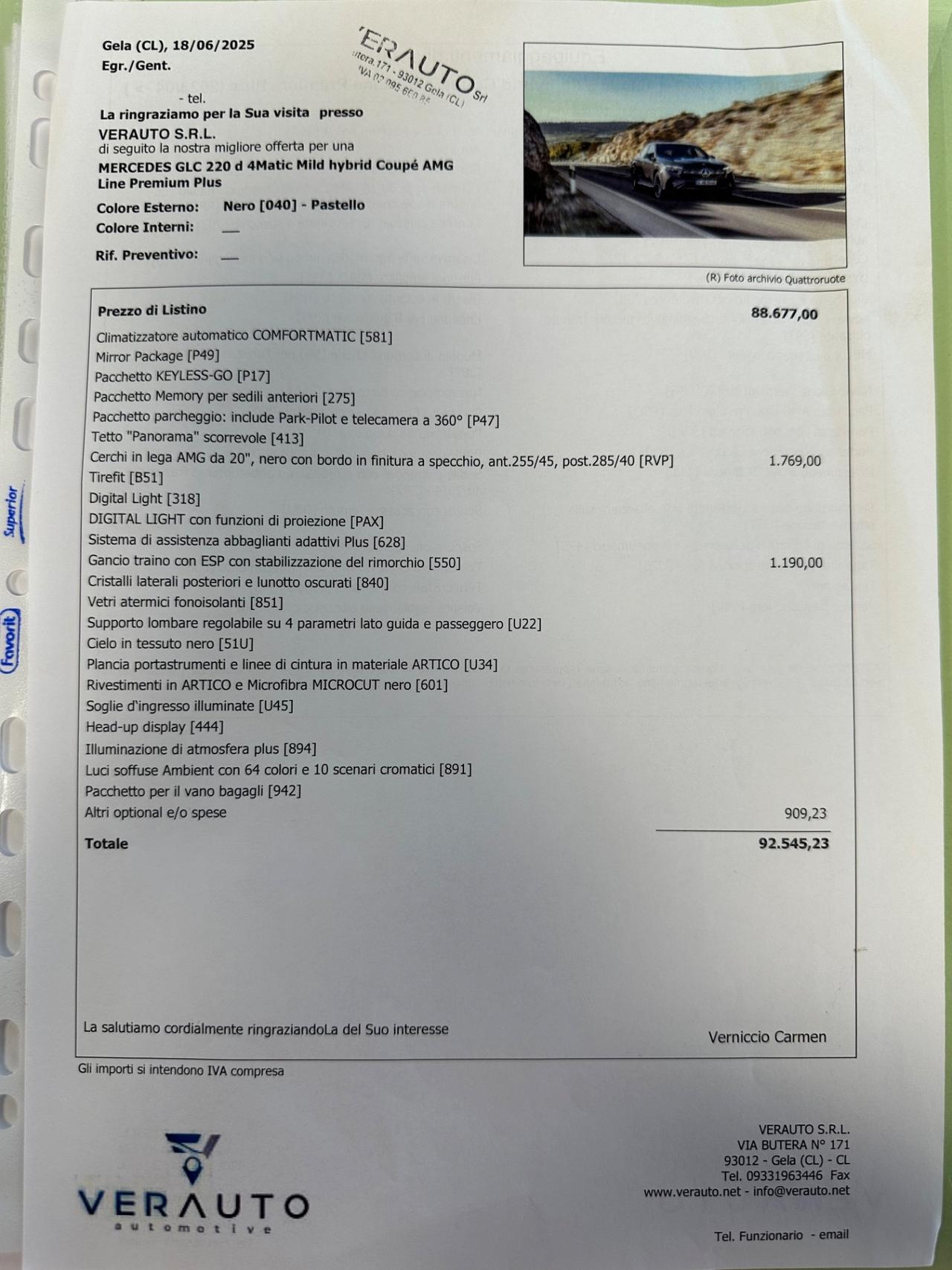 Mercedes-Benz GLC 220 Coupe d Premium possibilità noleggio no scoring