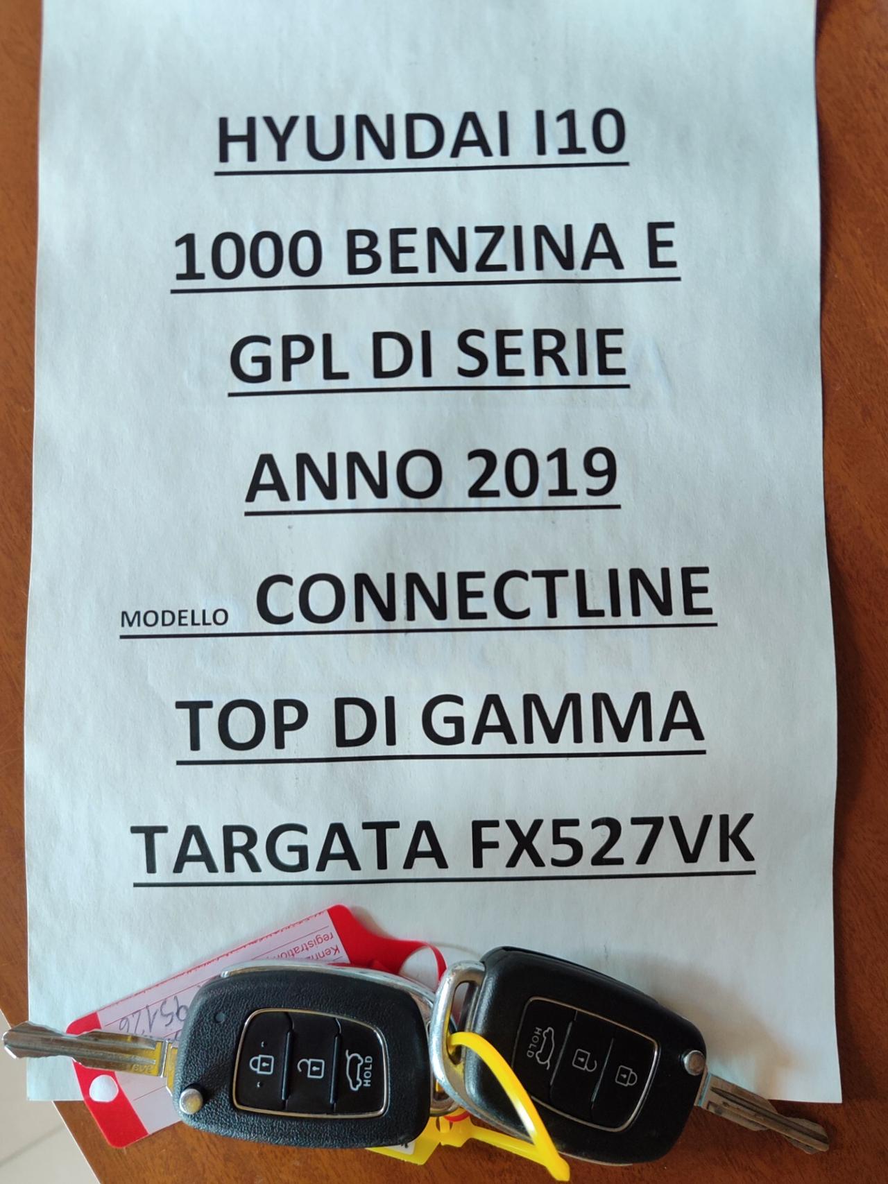 Hyundai i10 1.0 BENZINA E GPL DI SERIE Connectline