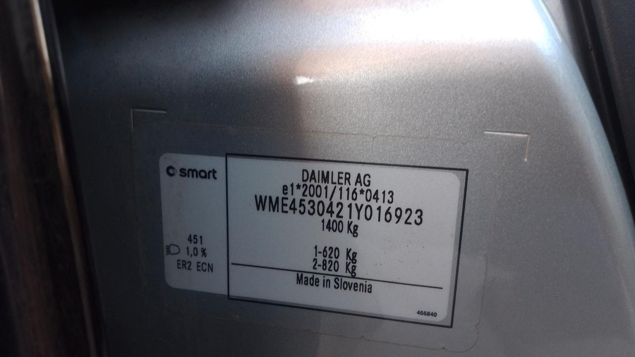 Smart ForFour 70 1.0 Passion NEOP 2015 120milakm