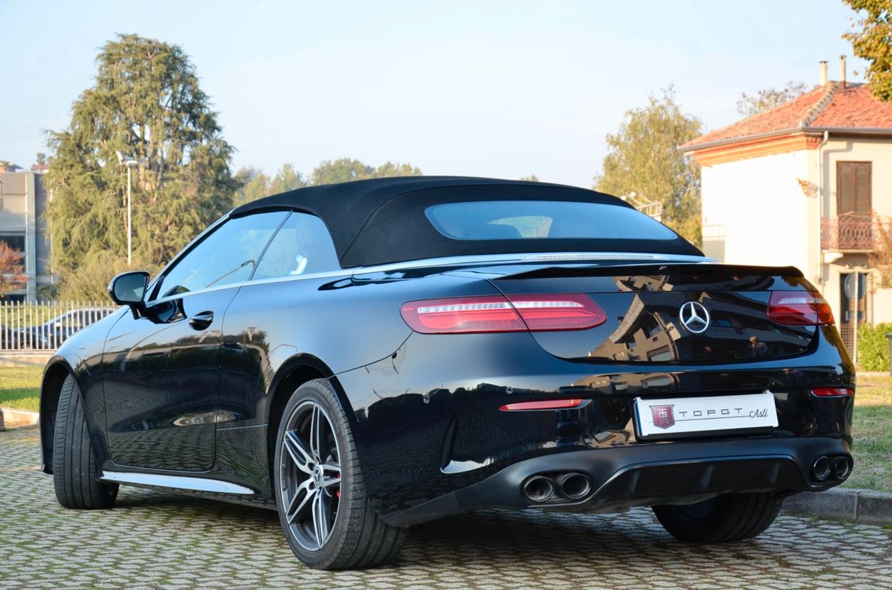 MERCEDES-BENZ E 350d CABRIO PREMIUM AMG LINE 4MATIC 258cv AUTO, EURO 6C, SERVICE DIMOSTRABILI, BURMESTER, MULTIBEAM, PELLE TOTALE, 19°, PERMUTE