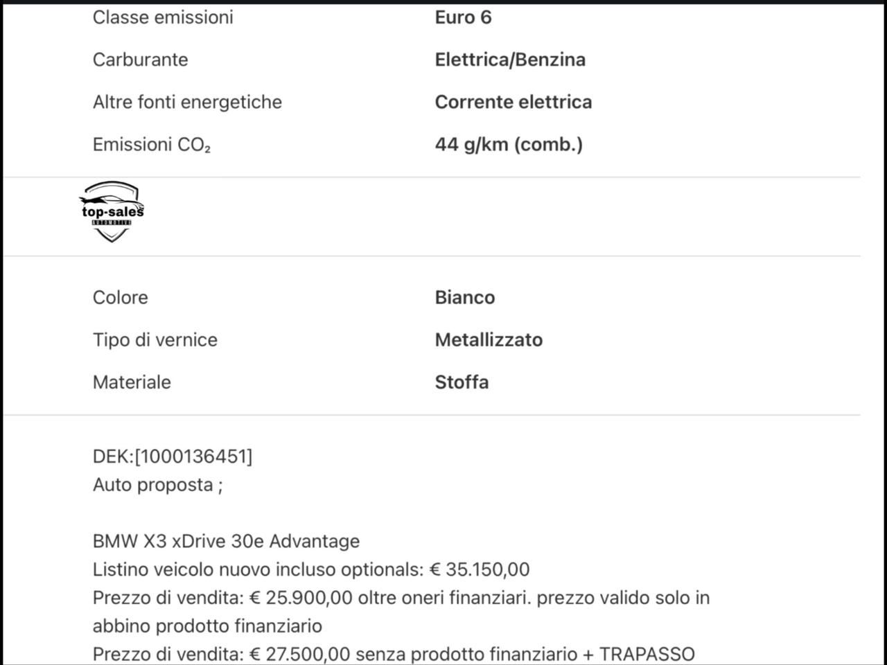 Bmw X3 xDrive30e Business Advantage Perfetta 4x4