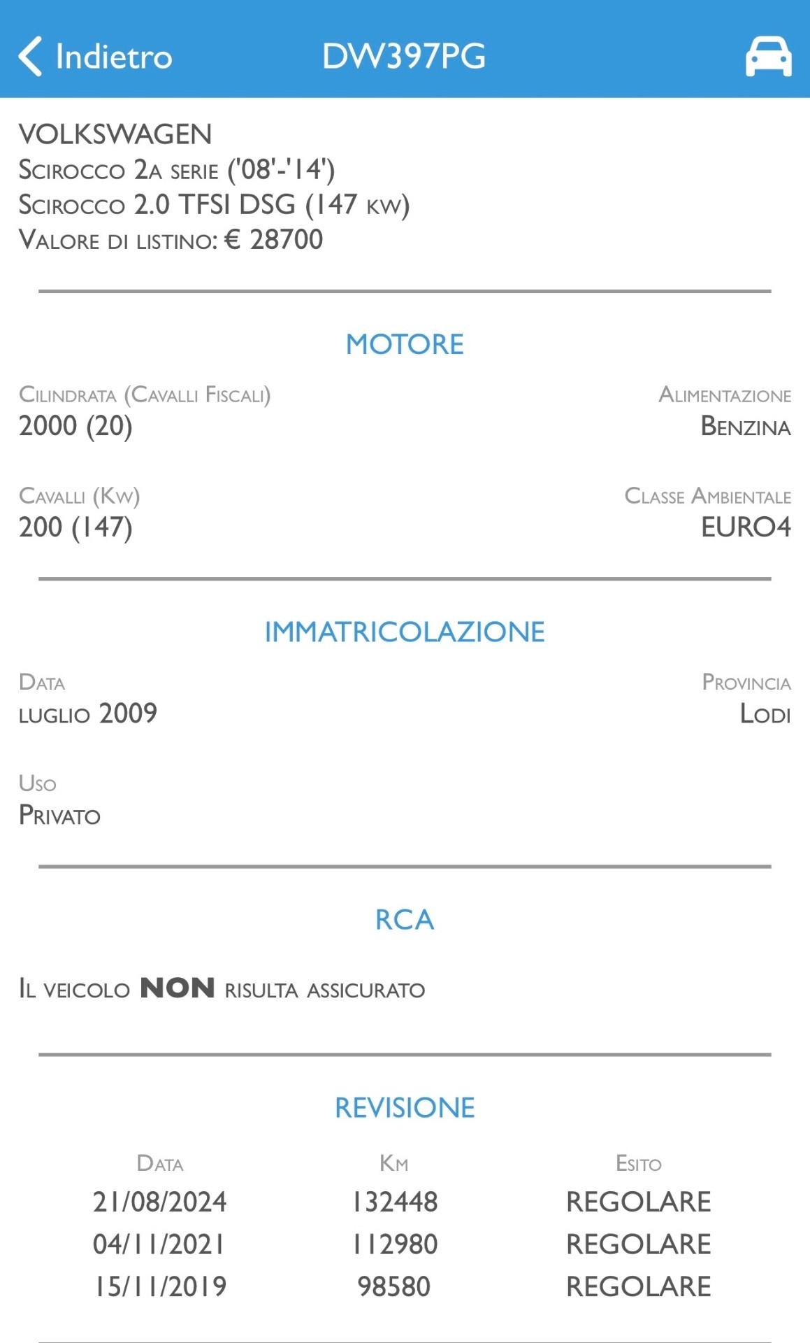 Volkswagen Scirocco 2.0 TFSI DSG *SUPERPREZZO*