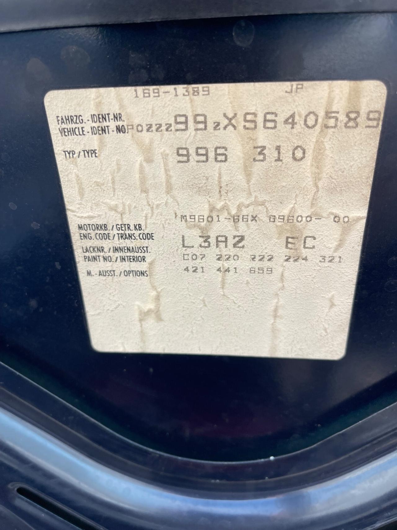 Porsche 911 996 Cabrio ASI Manuale PERMUTE RATE