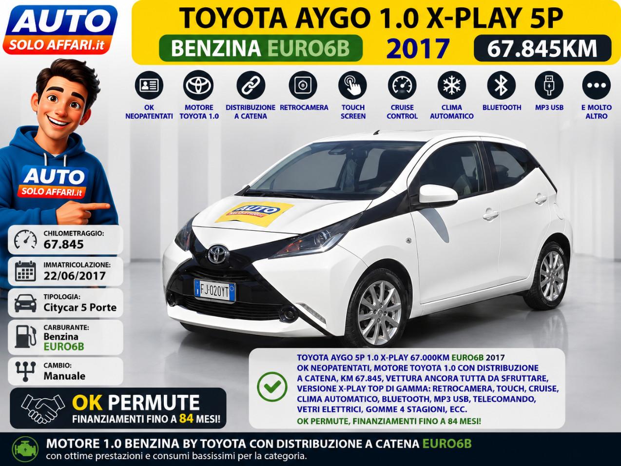 Toyota Aygo 5 Porte 5P 1.0 X-PLAY EURO6B 67.000KM NAVI/CAMERA/RATE/PERMUTE