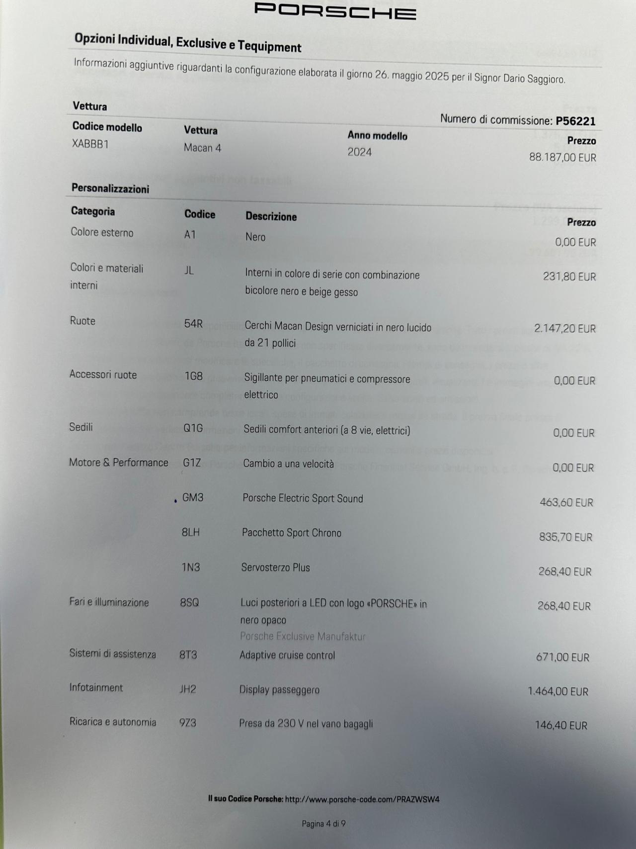 Porsche Macan 4 possibilità noleggio no scoring