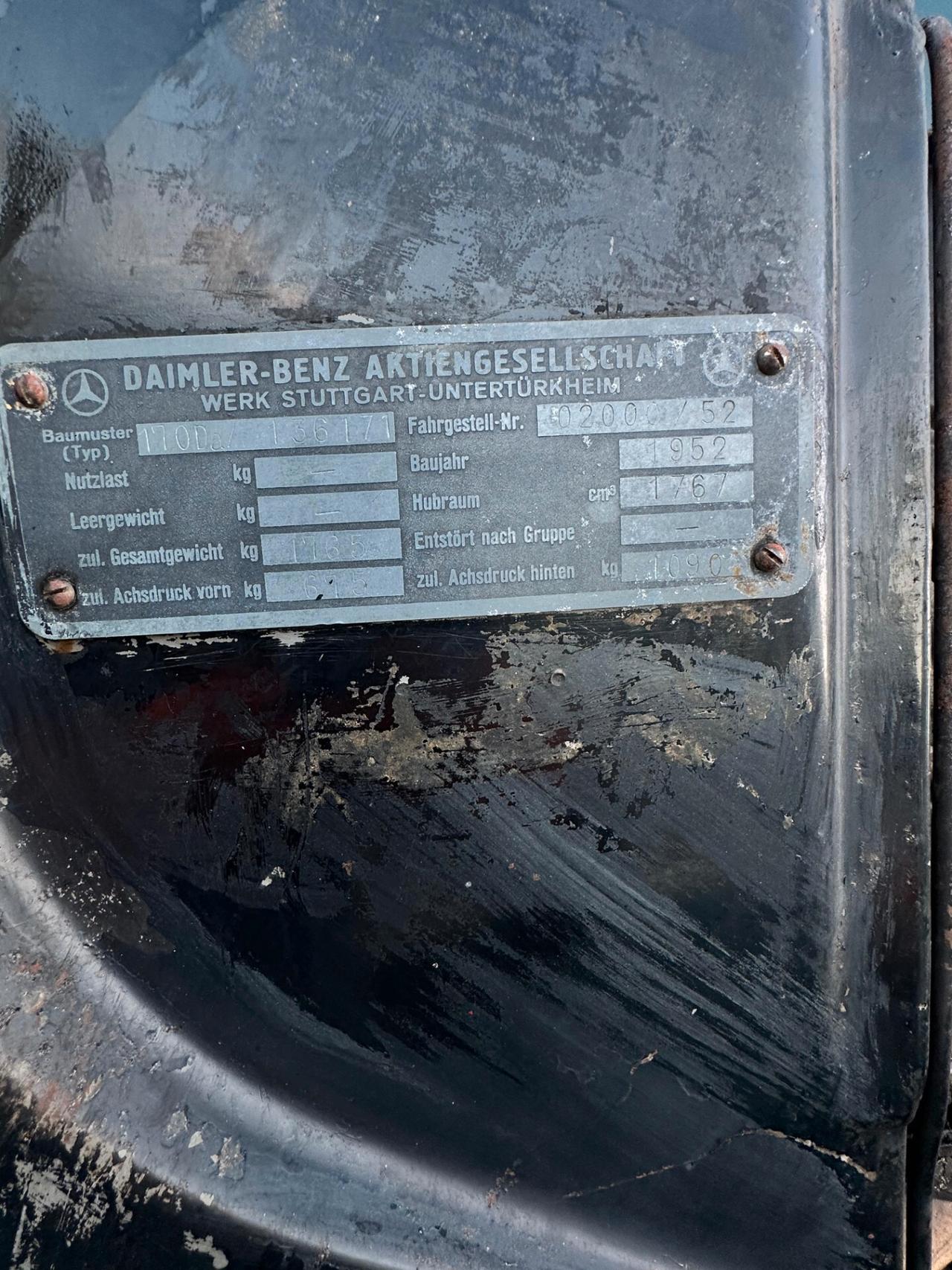 Mercedes-benz 170 1952 diesel
