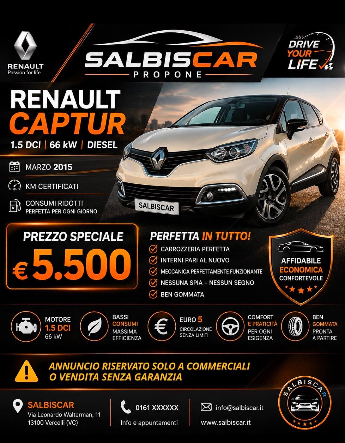 Renault Captur 1.5 dCi 8V 90 CV Start&Stop Live
