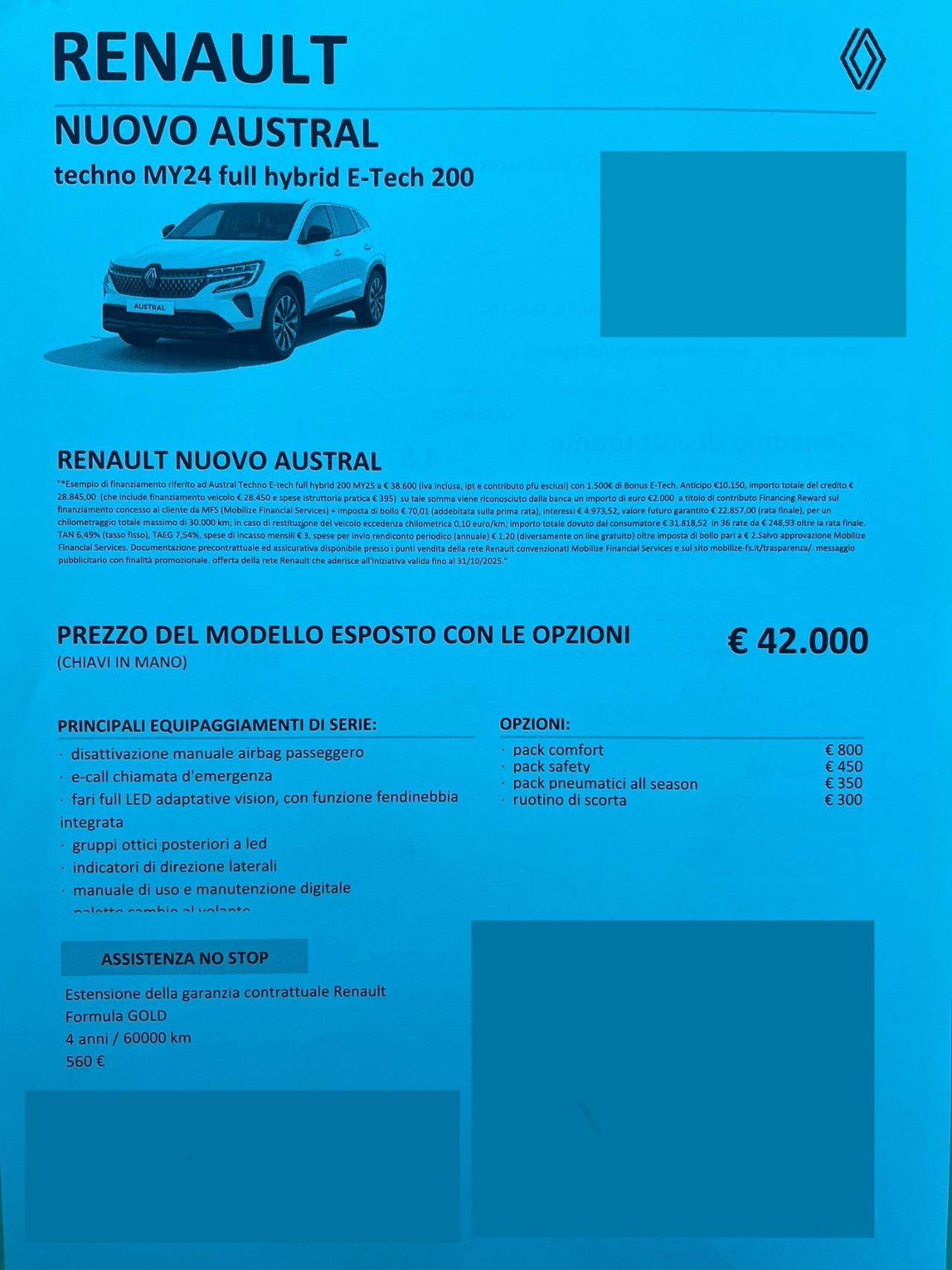 Renault Austral E-Tech Techno possibilità noleggio no scoring