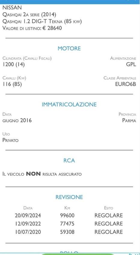 Nissan Qashqai 1.2 GPL AUTOMATICA UNICO PRO GARANTITA