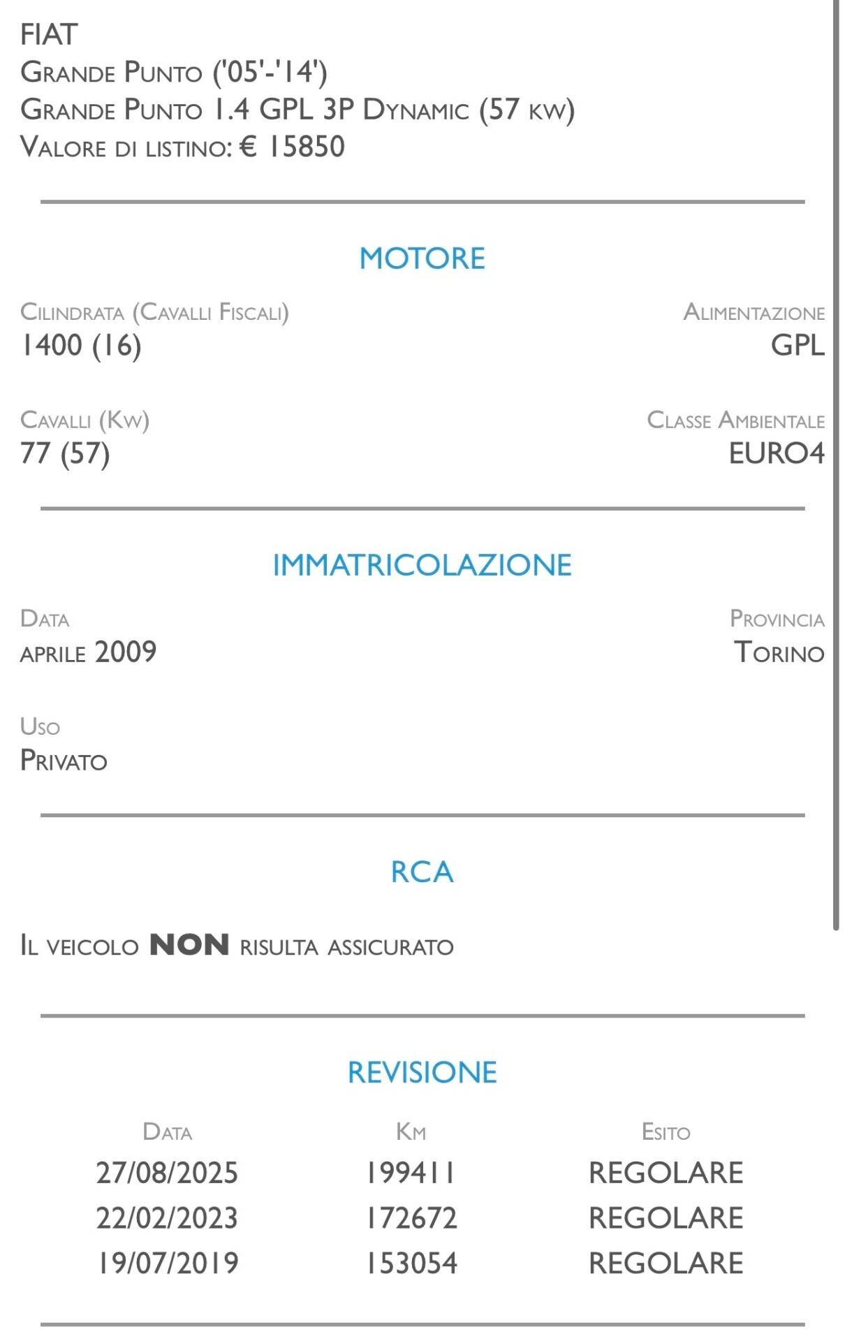 Fiat Grande Punto 1.4 GPL 3 porte Dynamic