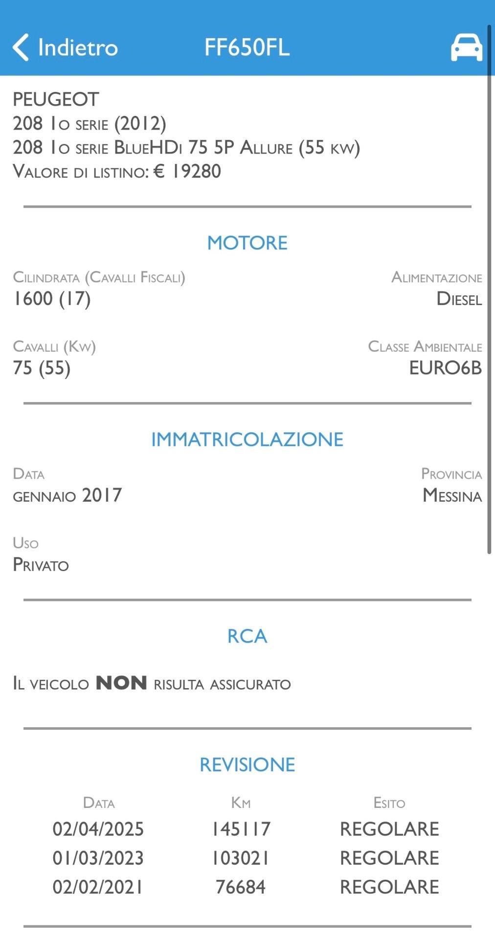 Peugeot 208 1.6 HDi 75 Cv 5 Porte Allure - 2017